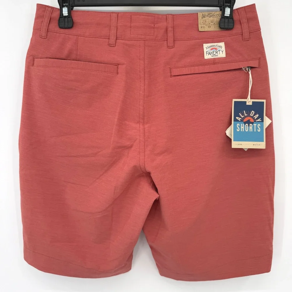 Faherty Hybrid Shorts Mens 28 Venice Red All Day Short 9